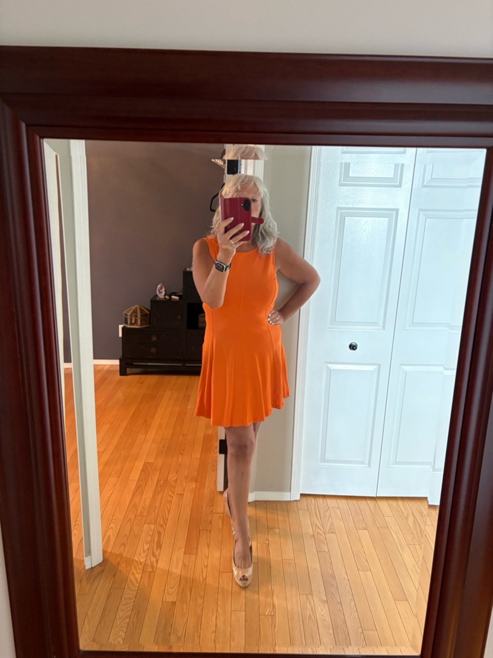 Orange Sleeveless Dress Banana Republic